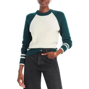 Veronica Beard Wool Sweater - Ivory/Green